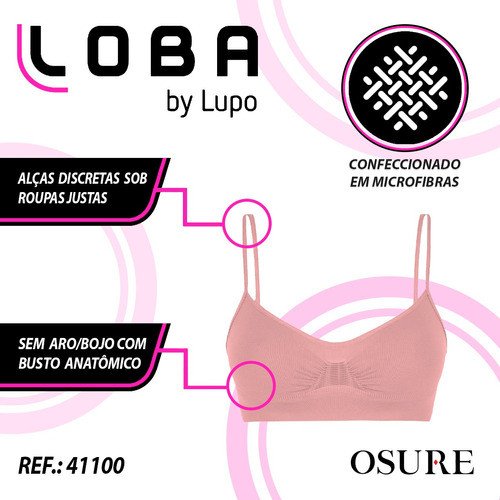 Sutiã Lupo Original Sem Costura Alça Fina Macia Confortável - Image 3